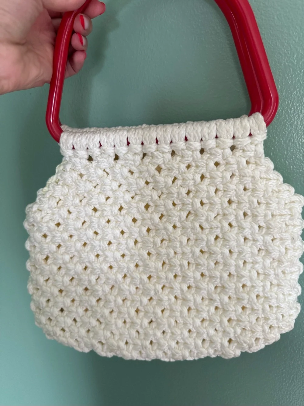 Vintage White Macrame purse